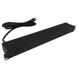Hammond 19 Inch 8 Outlet Horizontal Rack Mount Power Strip - 6ft Cord, 5-15P Plug, 5-15R Rear Receptacles