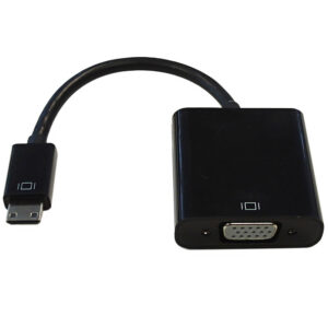 6 inch Mini-HDMI Male to VGA Female + 3.5mm Female Adapter - Black - Digital Camera/Camcorder to VGA Display