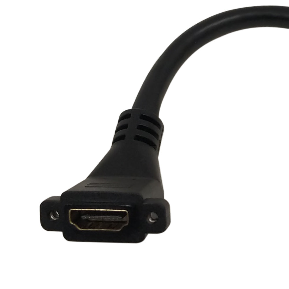 6 inch HDMI Female to Female 45 Degree Adapter with Screw Holes - Image 3