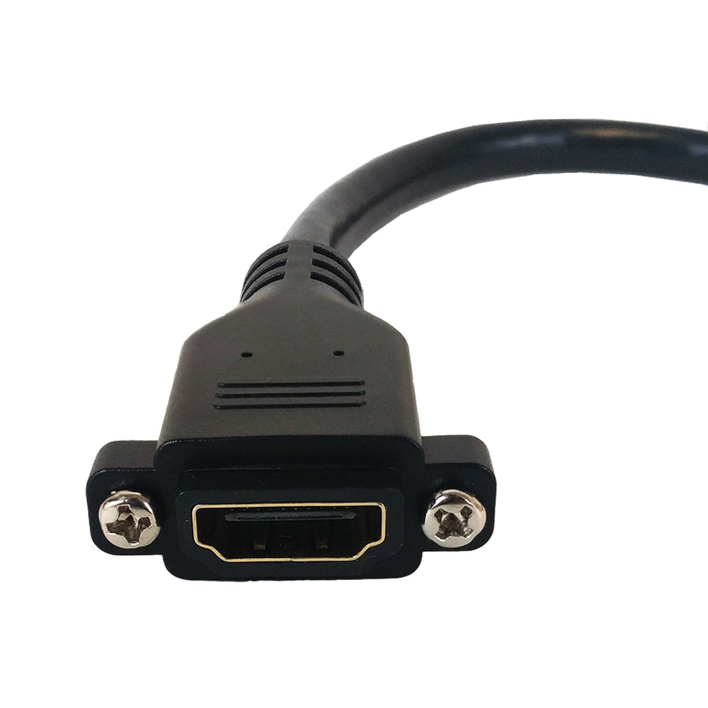 6 inch HDMI Female to Female 45 Degree Adapter with Screw Holes - Image 2