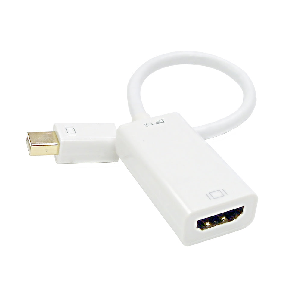 6 inch Mini DisplayPort v1.2 Male to HDMI Female with Audio Adapter, Active 4K x 2K - White - Image 2