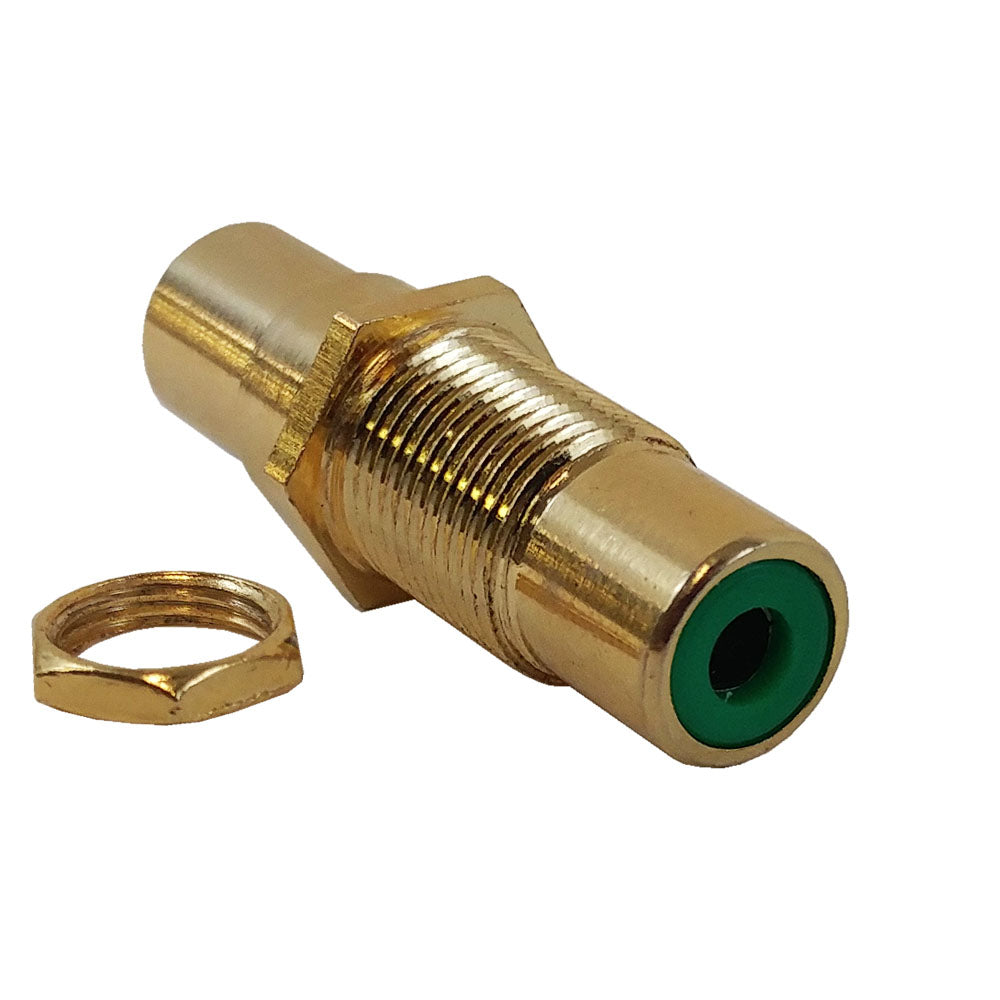 RCA Female to Female Bulkhead, Gold Plated - Green - Image 2