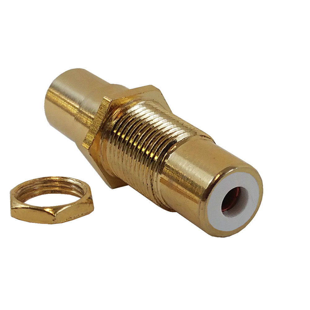 RCA Female to Female Bulkhead, Gold Plated - White - Image 2