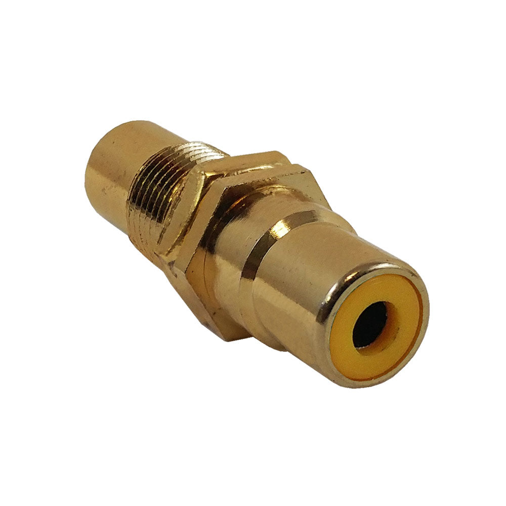 RCA Female to Female Bulkhead, Gold Plated - Yellow