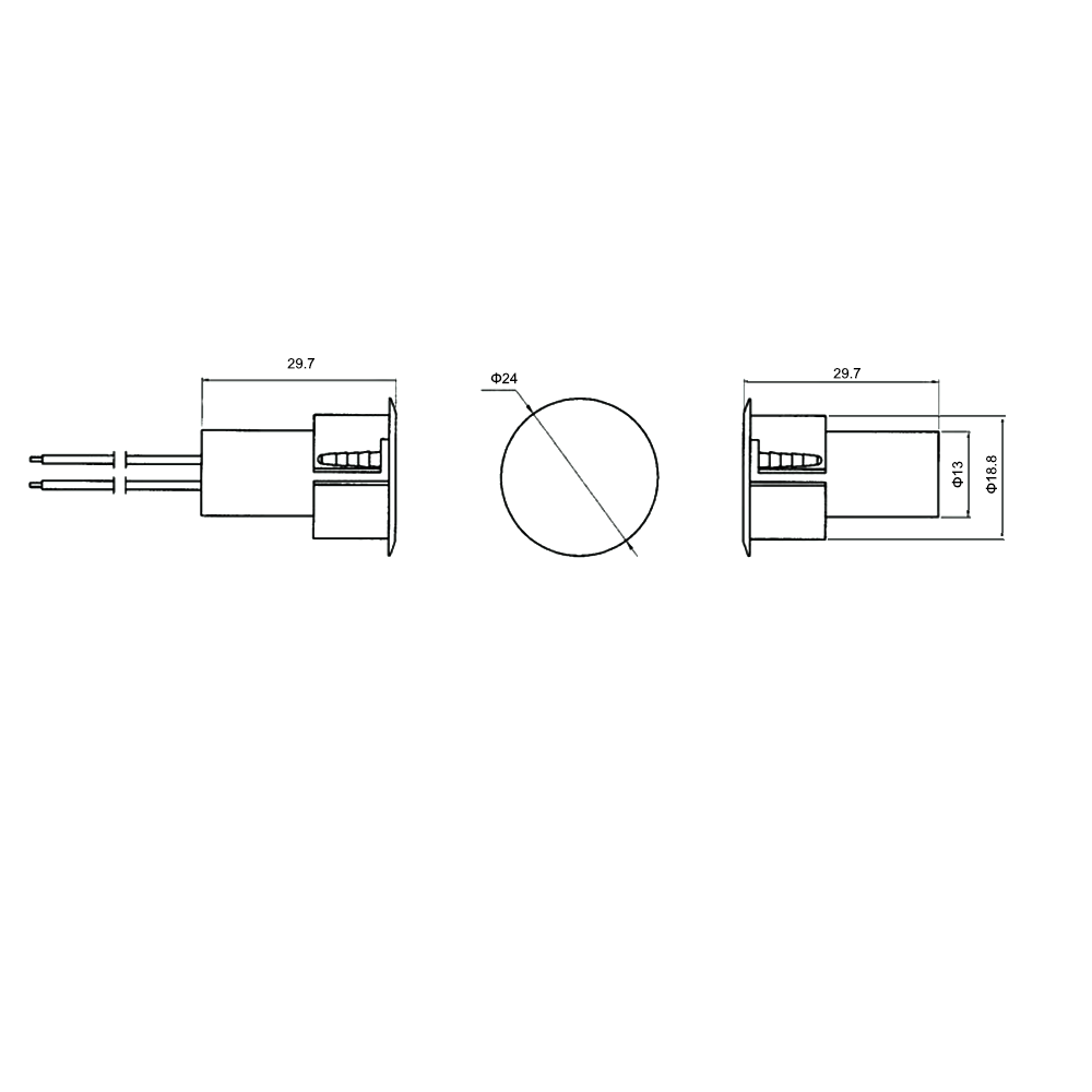 3/4 Inch Recessed Magnetic Contact Sensor with Leads for Alarm Systems Suitable for Steel Doors - White (Pack of 10) - Image 3