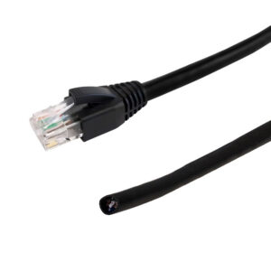 RJ45 to Blunt CAT6 Solid UTP Outdoor UV Direct Burial Pigtail Cable - Black