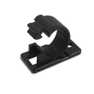 Cable Clamp, 12mm OD Cable, Self-Adhesive or Screw-Down - Black - Pack of 100