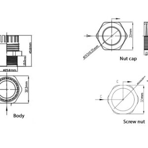 Cable Gland 3/4 inch NPT Thread - Cable OD 13~18mm - IP68