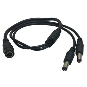 DC Power Splitter Cable 1 x 2.1mm Female to 2 x 2.1mm Male (18 inch, 22/24AWG)