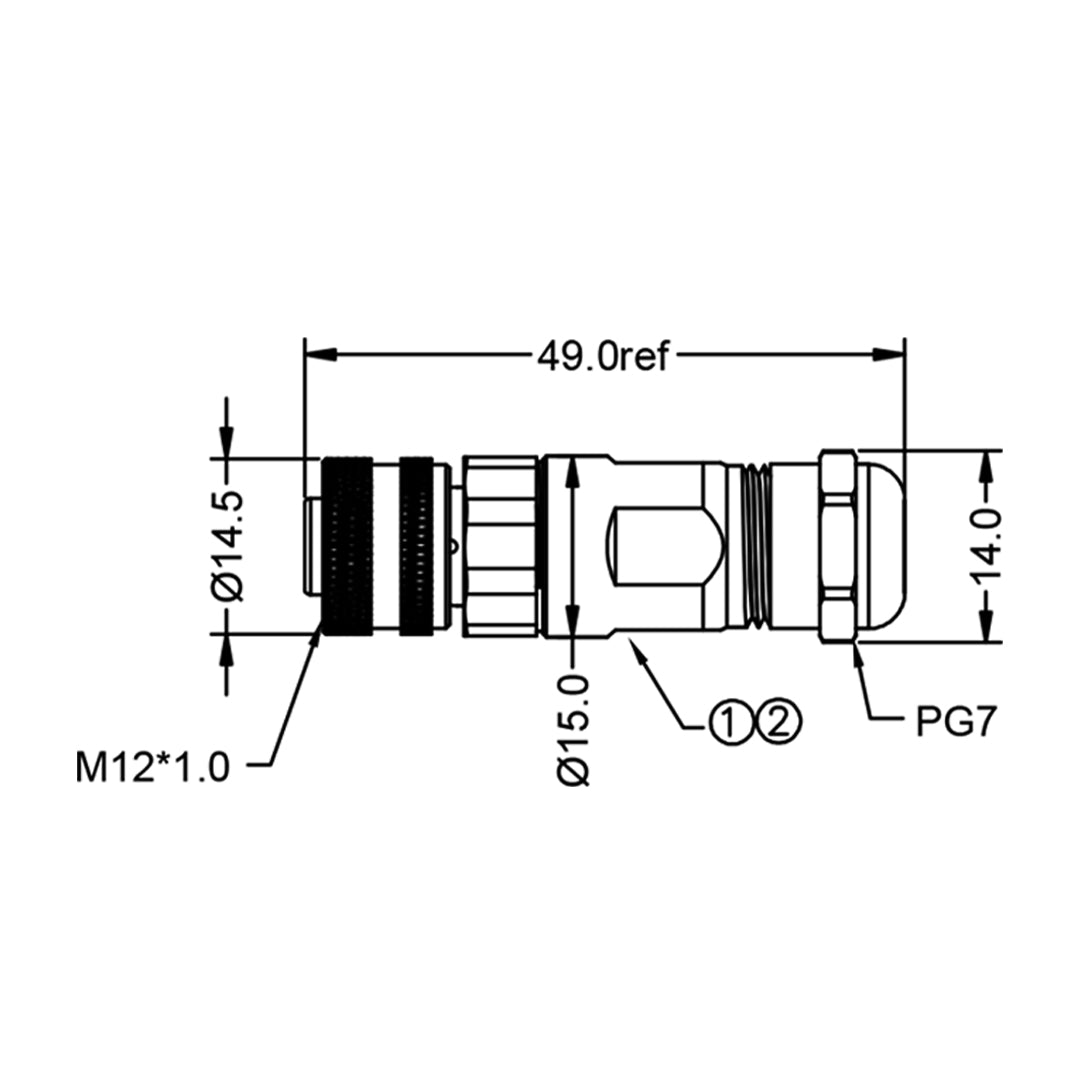 M12 8-pin X-Code Female Connector - Image 3