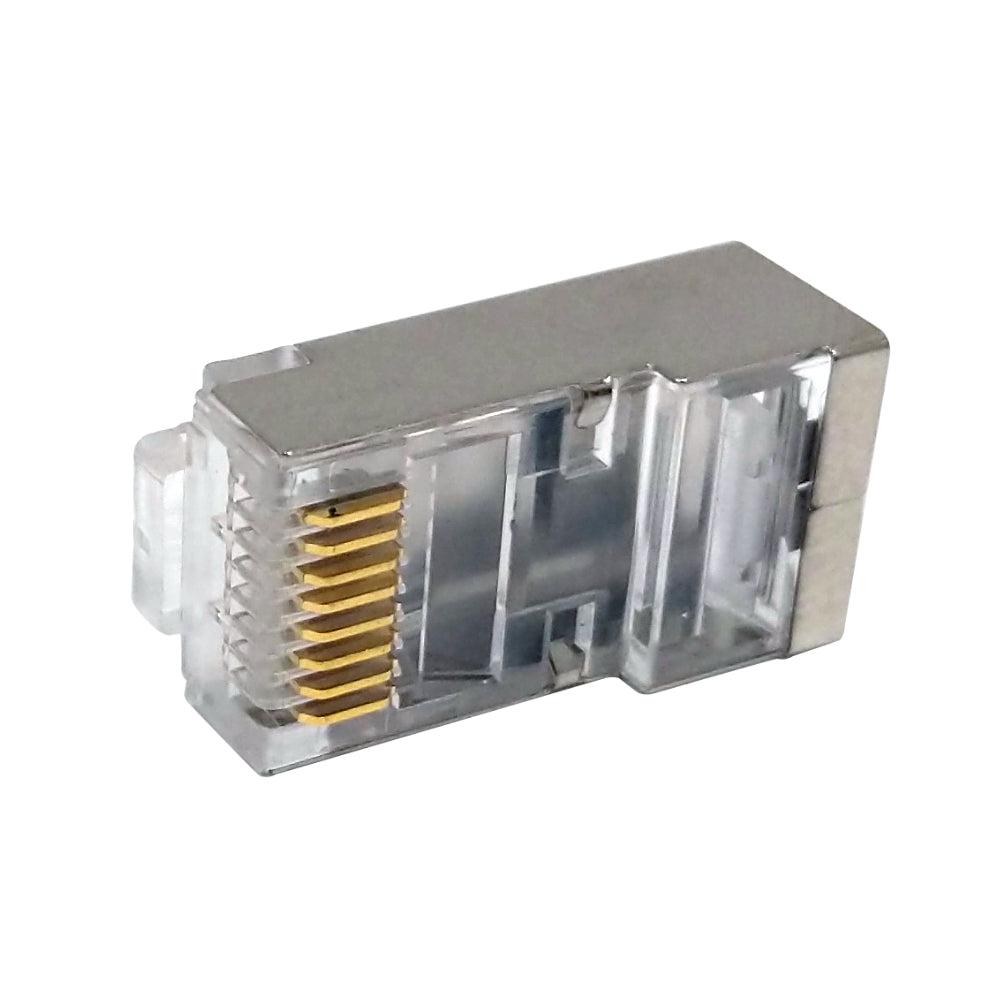 RJ45 Cat6a Shielded Plug with Insert (Solid or Stranded) (8P 8C) - Pack of 50 - Image 2