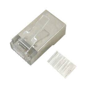 RJ45 Cat6a Shielded Plug with Insert (Solid or Stranded) (8P 8C) - Pack of 50