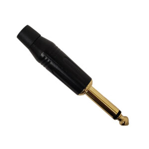 TS (1/4 inch) Mono Male Solder Slim Connector - Black