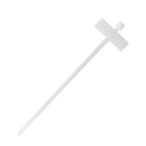 4 inch Wrap-Around Flag Style Cable Tie (18lb) - UL94 V-2 Nylon 66 - Clear - Pack of 100