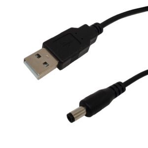 USB A Male to 5.5mm x 2.5mm DC Plug Power Cable – 28AWG