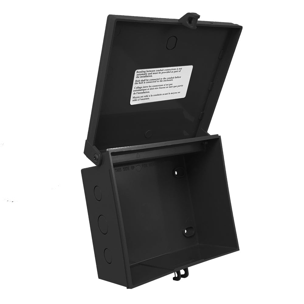 Enclosure Box 7" x 8" x 3.5", Indoor/Outdoor Non-Metallic, NEMA 3R Rated - Black - Image 2