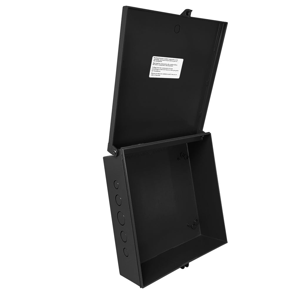 Enclosure Box 12" x 12" x 4", Indoor/Outdoor Non-Metallic, NEMA 3R Rated - Black - Image 2