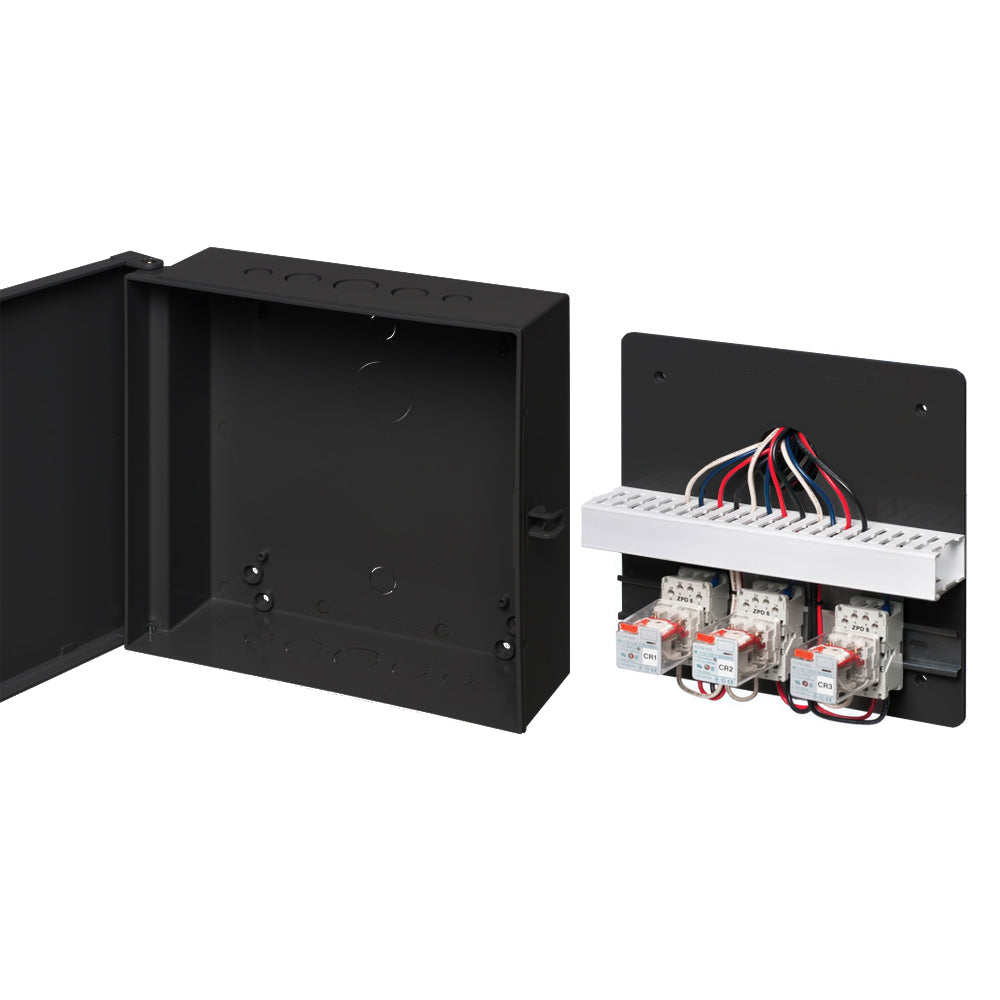 Enclosure Box 12" x 12" x 4", Indoor/Outdoor Non-Metallic, NEMA 3R Rated with Backplate - Black - Image 2
