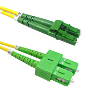 OS2 Singlemode Duplex LC/APC to SC/APC 9 Micron - Fiber Optic Patch Cable -  LSZH/OFNR