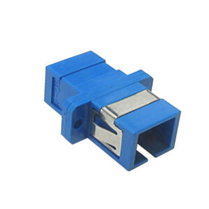 SC/SC Fiber Coupler F/F Singlemode Simplex Ceramic Panel Mount, Blue