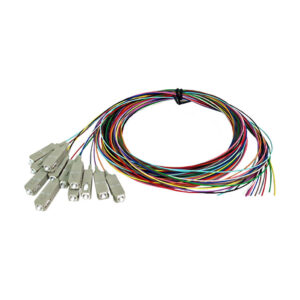 3m SC/PC 12-Fiber OM3 Multimode Simplex 50 micron - 900um Pigtail - Color Coded