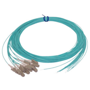 3m LC/PC 12-Fiber OM3 Multimode Simplex 50 micron - 900um Pigtail - Aqua