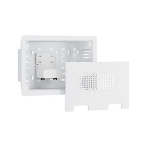 In-wall Media Enclosure Box with Cover 15.7" x 10.9" x 3.9" - One Device Holder - White