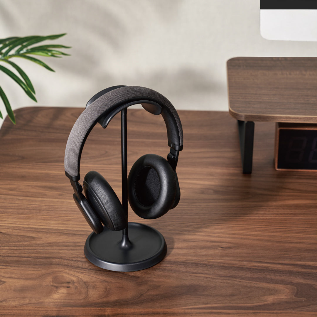 Slim Desktop Headphone Stand - Aluminum - BLACK - Image 2