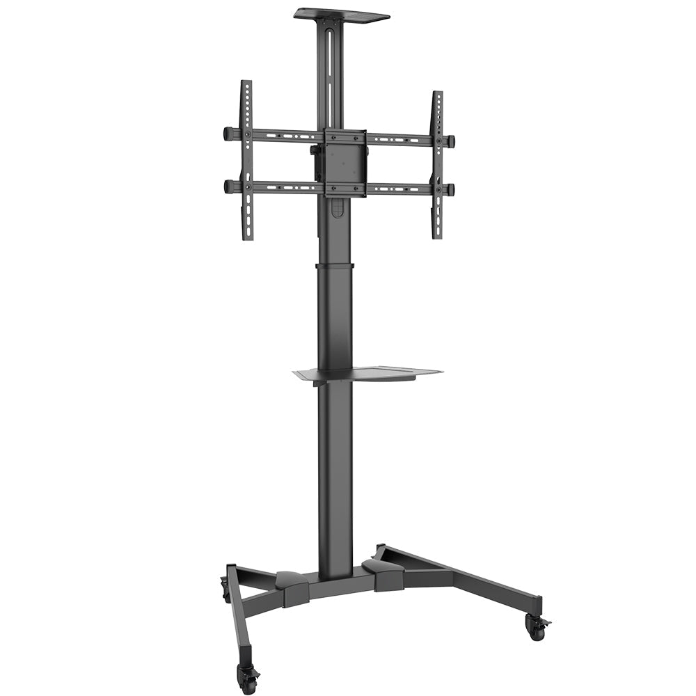 TV Cart with Shelf - Tilt, Pivot, Adjustable Height - Fits Sizes 37-70 inches, Maximum VESA 600x400
