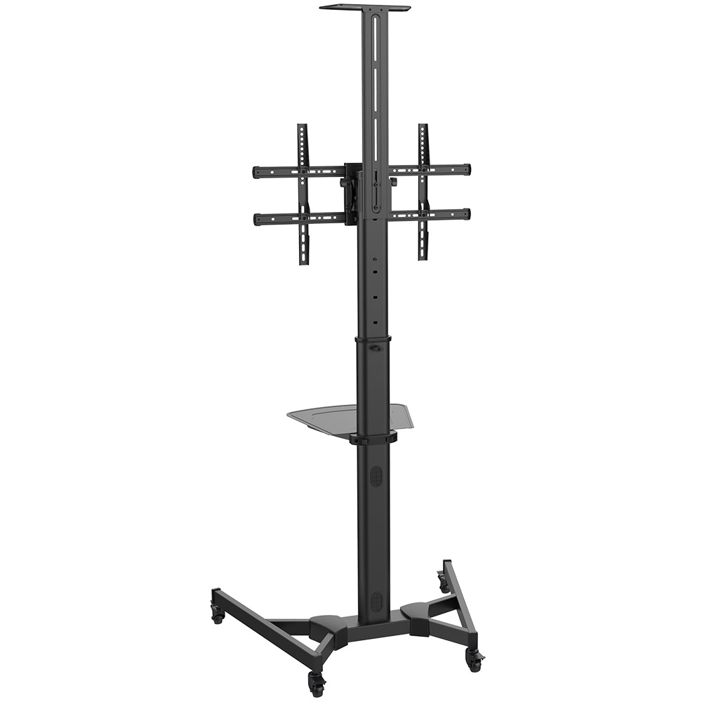 TV Cart with Shelf - Tilt, Pivot, Adjustable Height - Fits Sizes 37-70 inches, Maximum VESA 600x400 - Image 2
