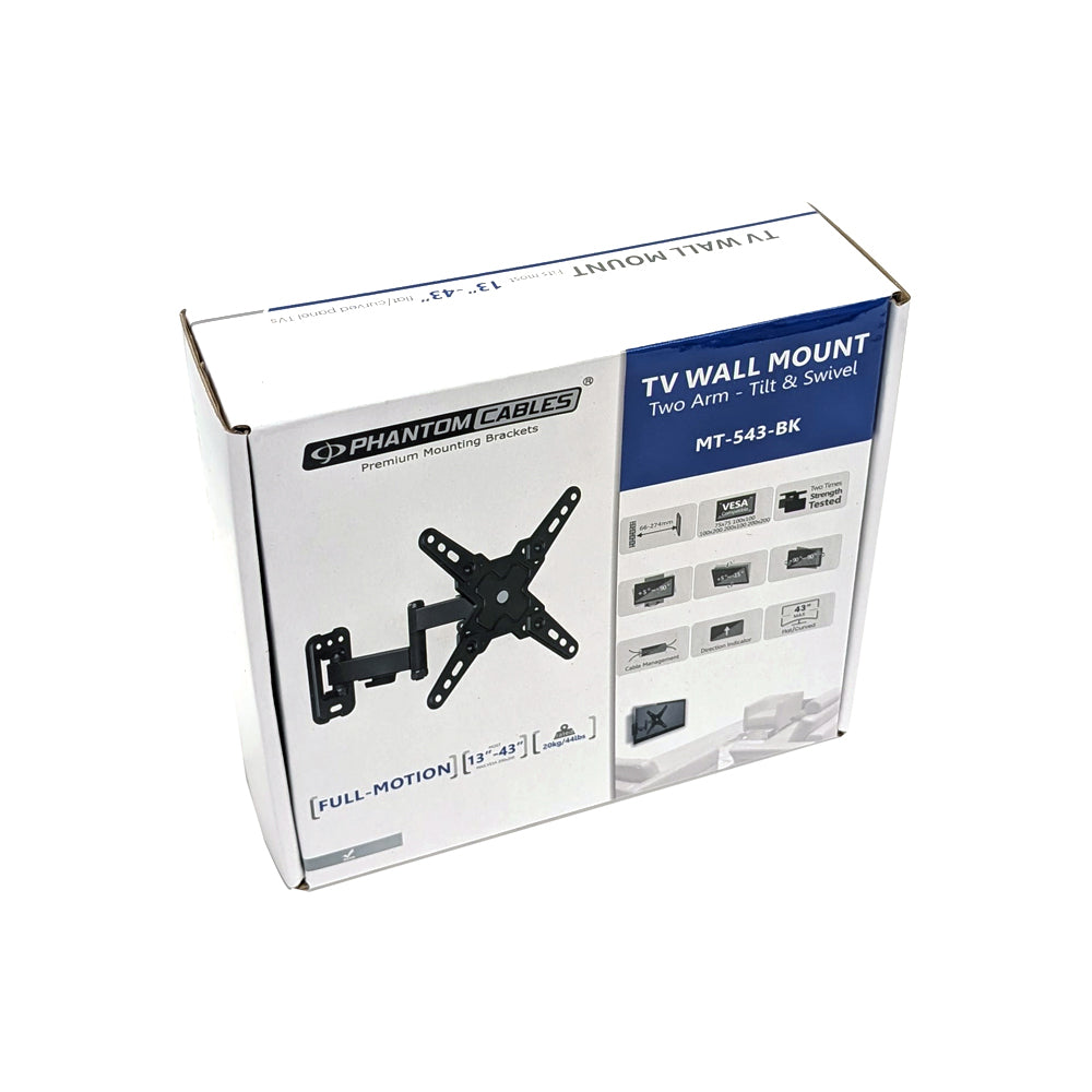 Two Arm Swivel & Tilt Mount Wall Mount LCD Bracket - Fits TV Sizes 13 to 43 inches - Maximum VESA 200x200 - Image 5