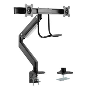 Dual Screen Desktop Display Mount - Full Motion - Fits Monitors 17 to 32 inch