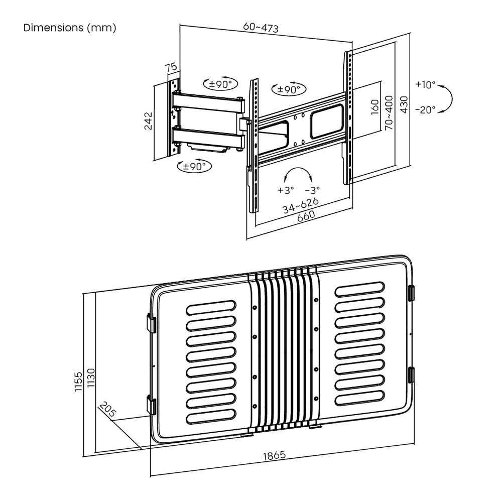 Swivel & Tilt Mount Outdoor TV Enclosure - Fits Sizes 55 to 75 inches - Maximum VESA 600x400 - Image 3