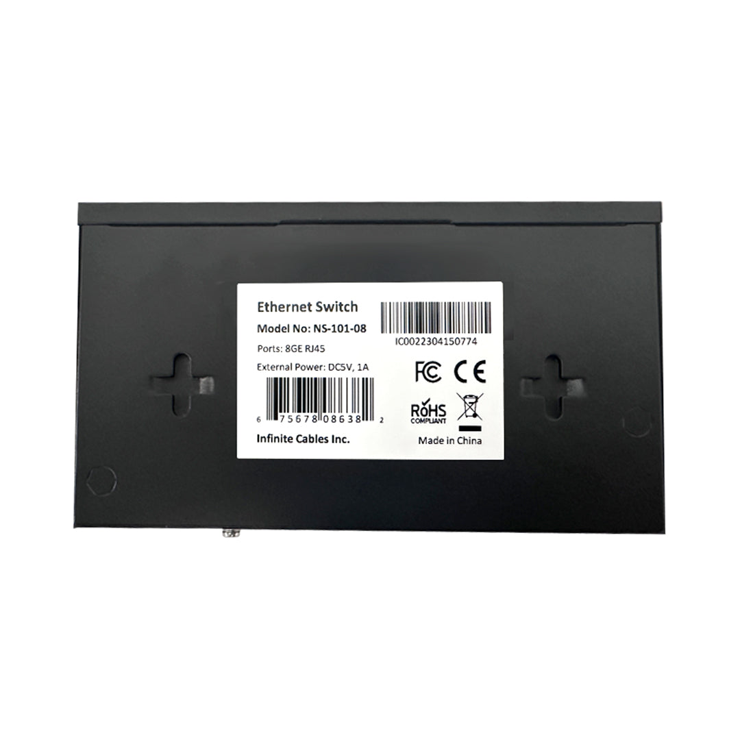 8-Port 10/100/1000Mbps Gigabit Ethernet Network Switch - Desktop/Wall Mount - Unmanaged - 16Gbps Total Bandwidth - Image 3