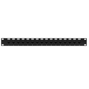 16-Port CAT5e Patch Panel, 19" Rackmount 1U - Pass-Through