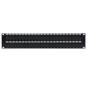 48-Port Cat6a Patch Panel, 19" Rackmount 2U - Pass-Through
