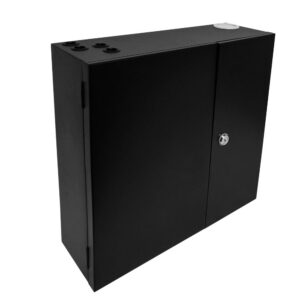 Indoor Wall Mounted Fiber Optic Distribution Box (48 Couplers Maximum) - Black