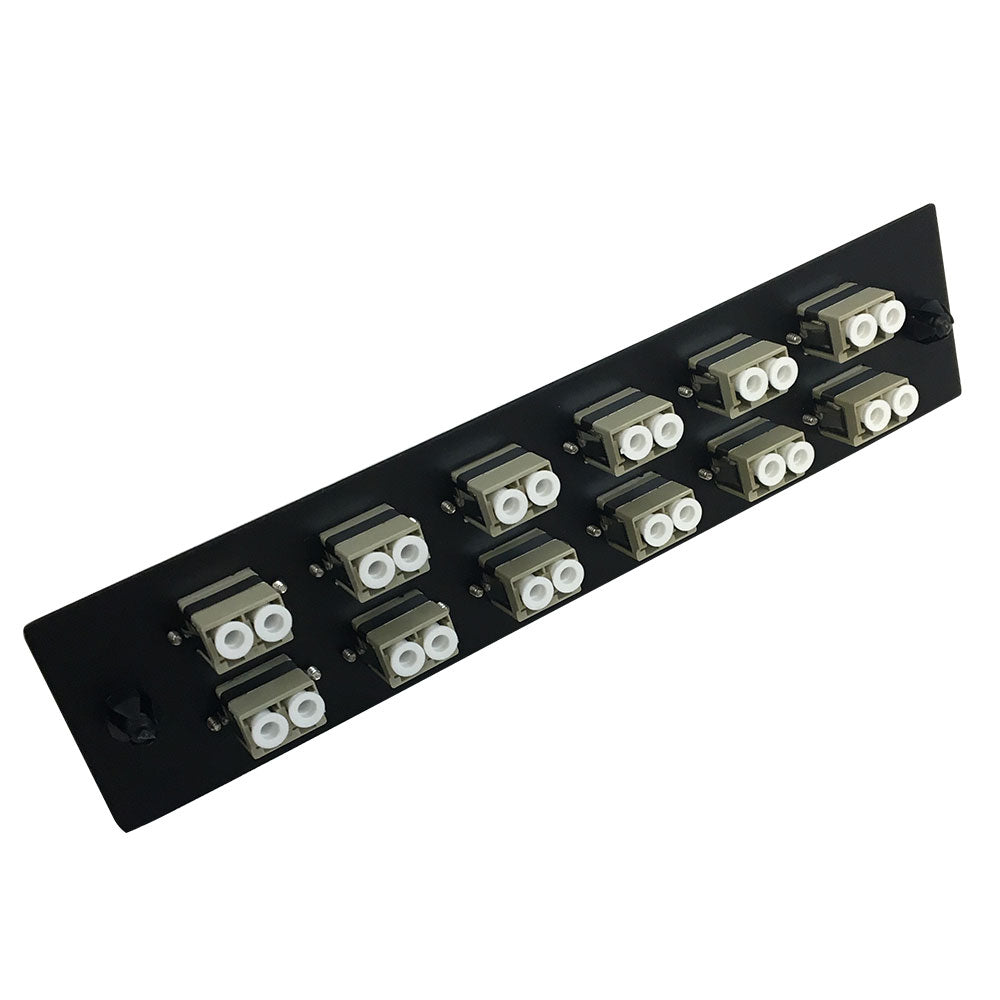 Loaded Adapter Panel with 12x Duplex LC/PC Multimode (Non-LGX) - Black - Image 2