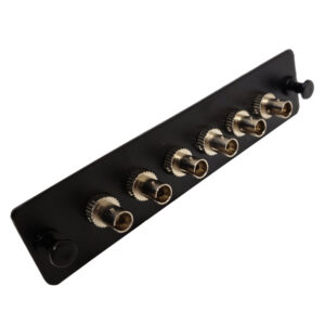 Loaded LGX Adapter Panel with 6x Simplex ST/UPC SM/MM - Black