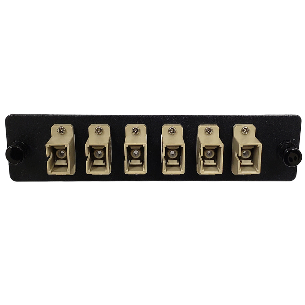 Loaded LGX Adapter Panel with 6x Simplex SC/PC Multimode - Black - Image 2