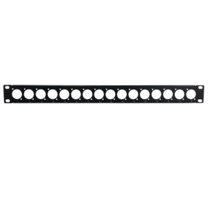 16-port D-cut patch panel, 19 inch rackmount 1U - Unloaded