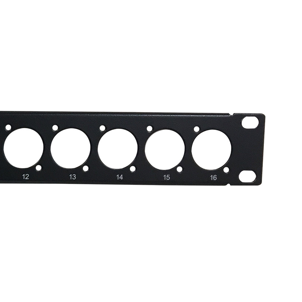 16-port D-cut patch panel, 19 inch rackmount 1U - Unloaded - Image 2