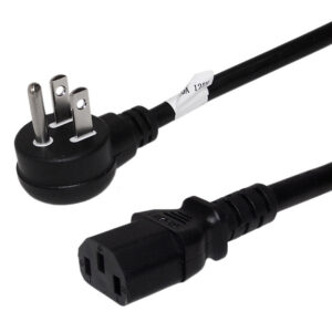 NEMA 5-15P Up Angle to IEC C13 Power Cable - SJT Jacket