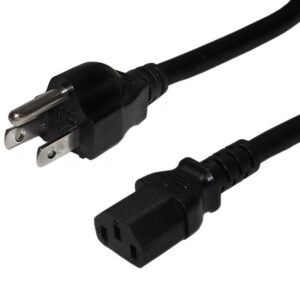 NEMA 5-15P to IEC C13 Power Cable - SJT Jacket - Shielded