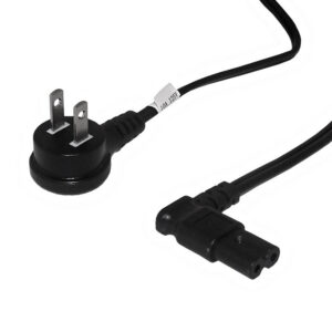 NEMA 1-15P Down Angle to IEC C7 Non-Polarized Right Angle Power Cable - 18AWG  - SPT-2