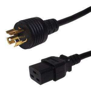 10ft NEMA L6-15P to IEC C19 Power Cable - 14AWG - SJT Jacket
