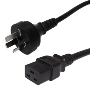 AS3112 (Australia) to IEC C19 Power Cord - H05VV-F 1.0 (10A 250V) Power Cord - 2m
