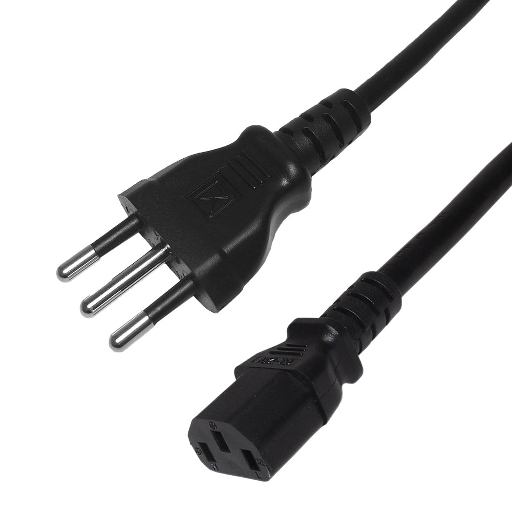 CEI 23-16 (Italy) to IEC C13 - H05VV-F 1.0 (10A 250V) Power Cord - 2m