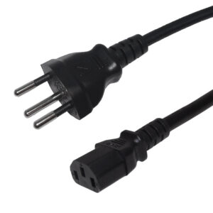 NBR14136 (Brazil) to IEC C13 - H05VV-F 1.0 (10A 250V) Power Cord - 2m