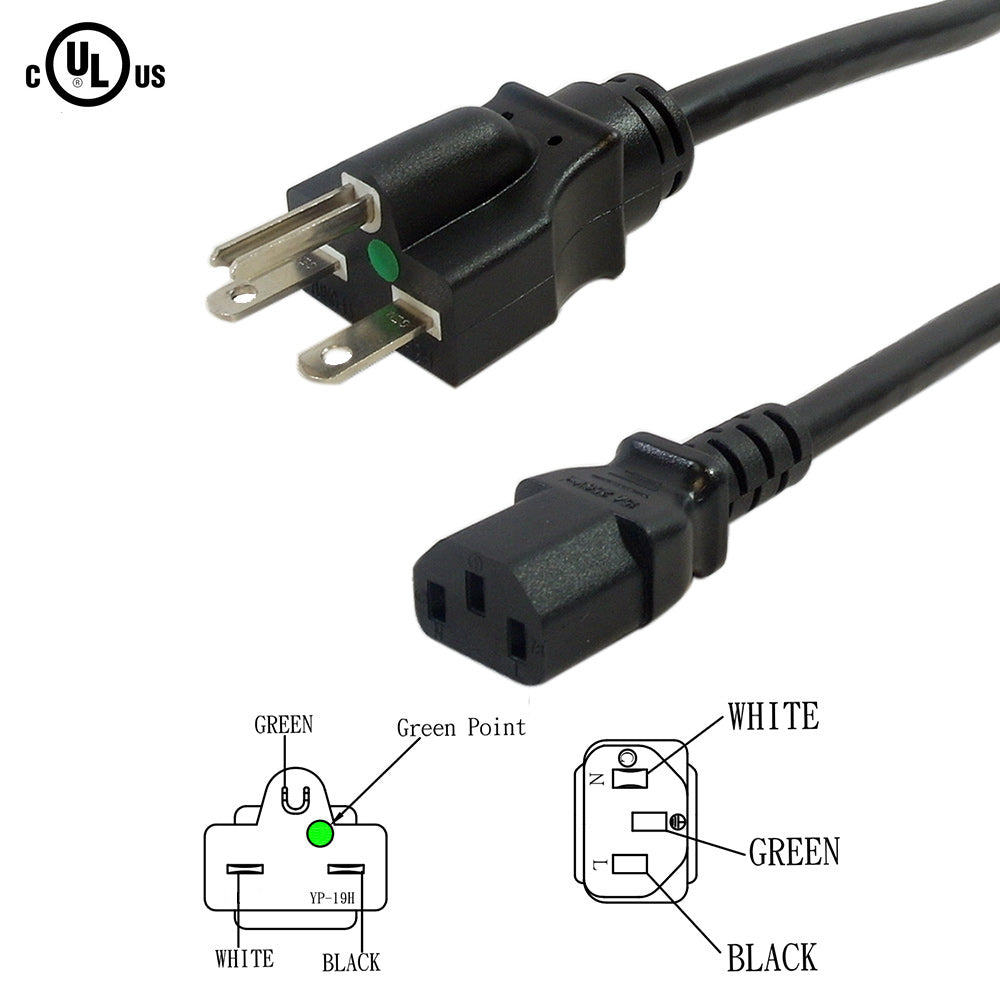 Hospital Grade 6-15P to C13 Power Cable - 14AWG - SJT (15A/250V) - Image 2
